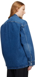 AMI Paris Blue Ami de Cœur Denim Jacket