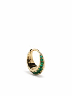 Lizzie Mandler Fine Jewelry 18K Yellow Gold Small Crescent Emerald Hoop Earring
