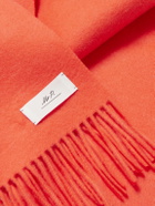 Mr P. - Logo-Appliquéd Fringed Cashmere Scarf