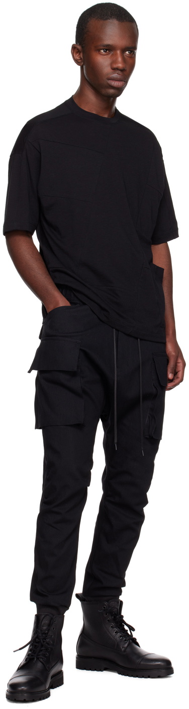 The Viridi-anne Black Paneled T-Shirt