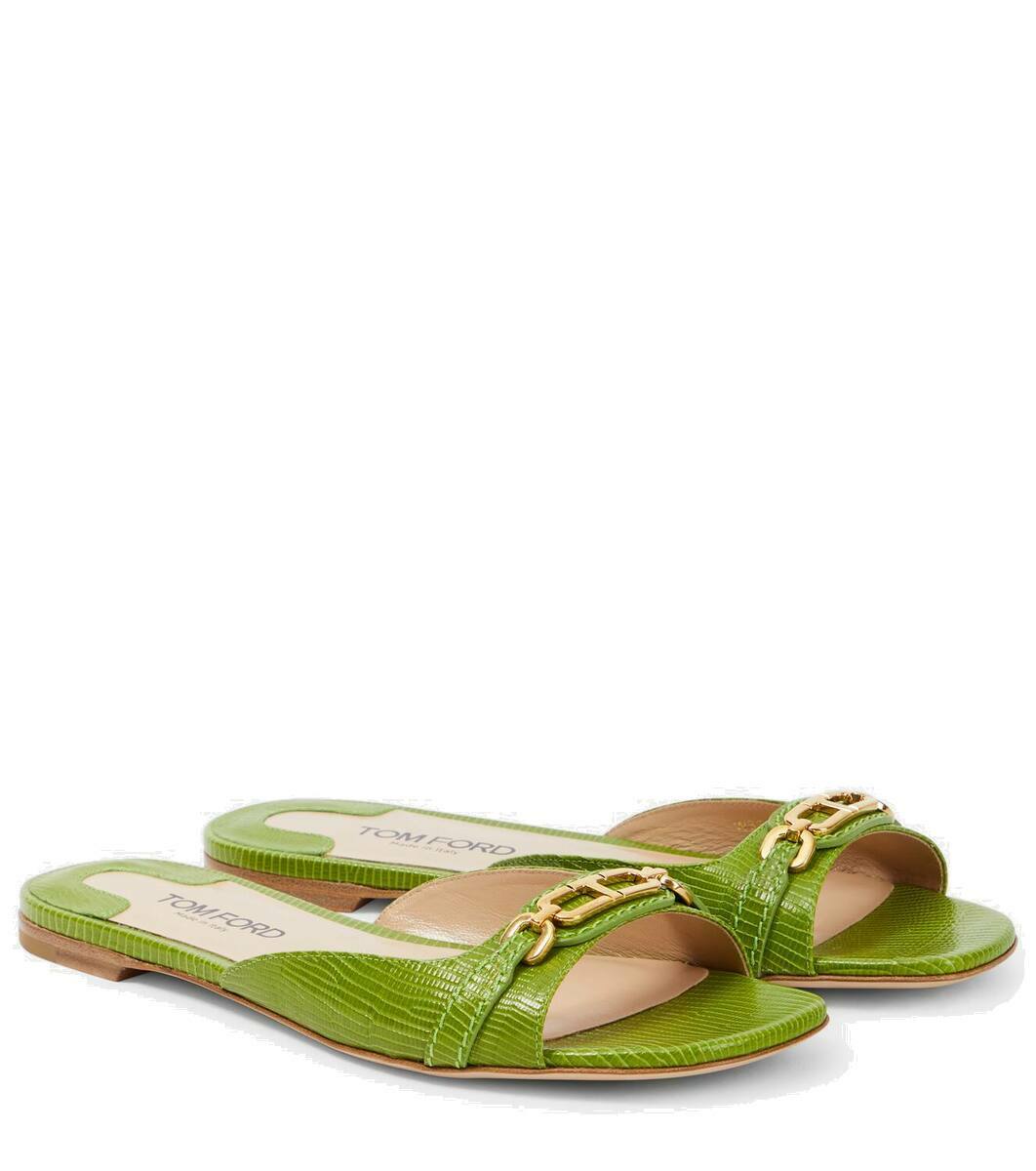 WHITNEY SLIDE IN SILVER CROCODILE LEATHER