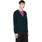 AMI Alexandre Mattiussi Green Limited Edition SMILEY Edition Merino Cardigan