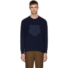 Kenzo Navy Tiger Cable Knit Crewneck Sweater