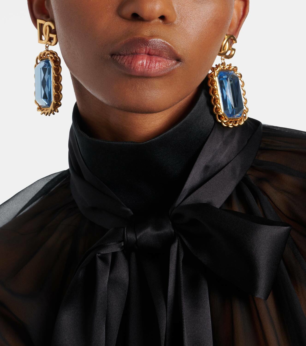 Dolce&Gabbana DG embellished clip-on earrings