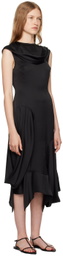 J.Kim Black Basque Vaza Midi Dress