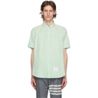 Thom Browne Green Seersucker Short Sleeve Shirt