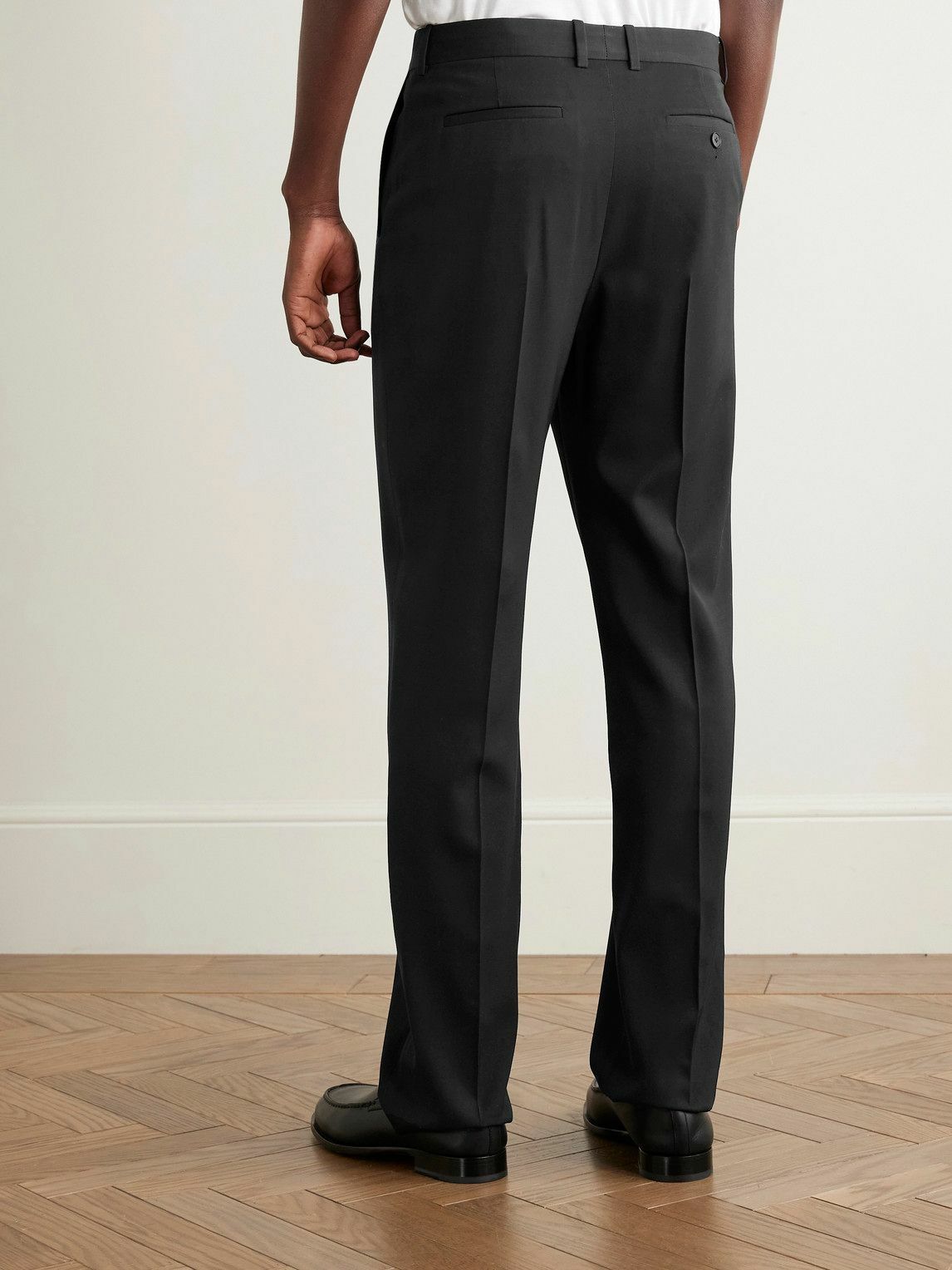 The Row - Prisa Slim-Fit Straight-Leg Wool-Twill Trousers - Black