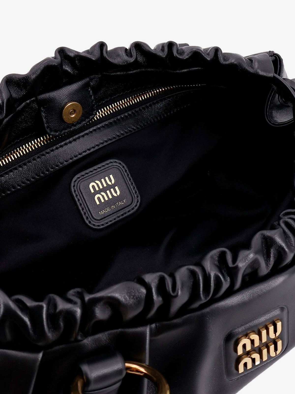 モダン♪◇JOIE バッグ◇MiuMiu Miu Miu Black Leather Joie Shoulder Bag | italist