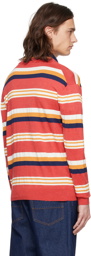 Maison Kitsuné Red Striped Cardigan