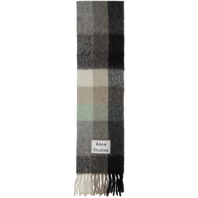 Acne Studios Green and Grey Vally Scarf Acne Studios