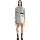 Sacai Grey and Off-White Suiting Coat