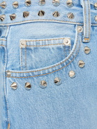 ALESSANDRA RICH - Mid Rise Studded Denim Flared Jeans