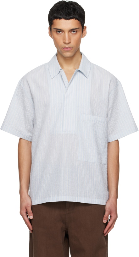 Photo: LE17SEPTEMBRE Blue Pullover Seersucker Shirt
