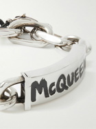 Alexander McQueen - Graffiti Logo-Detailed Silver-Tone and Enamel Bracelet