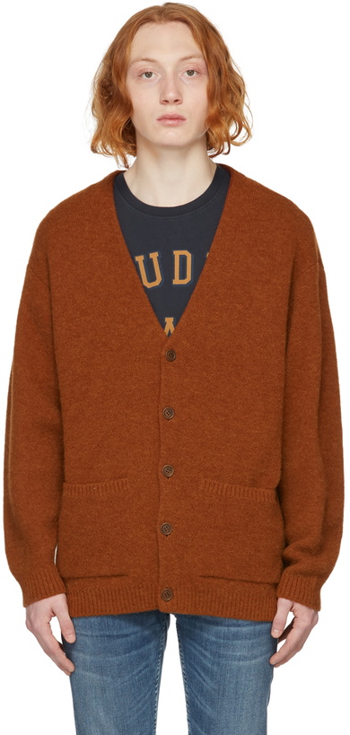 Photo: Nudie Jeans Orange Alpaca & Wool Kent Cardigan