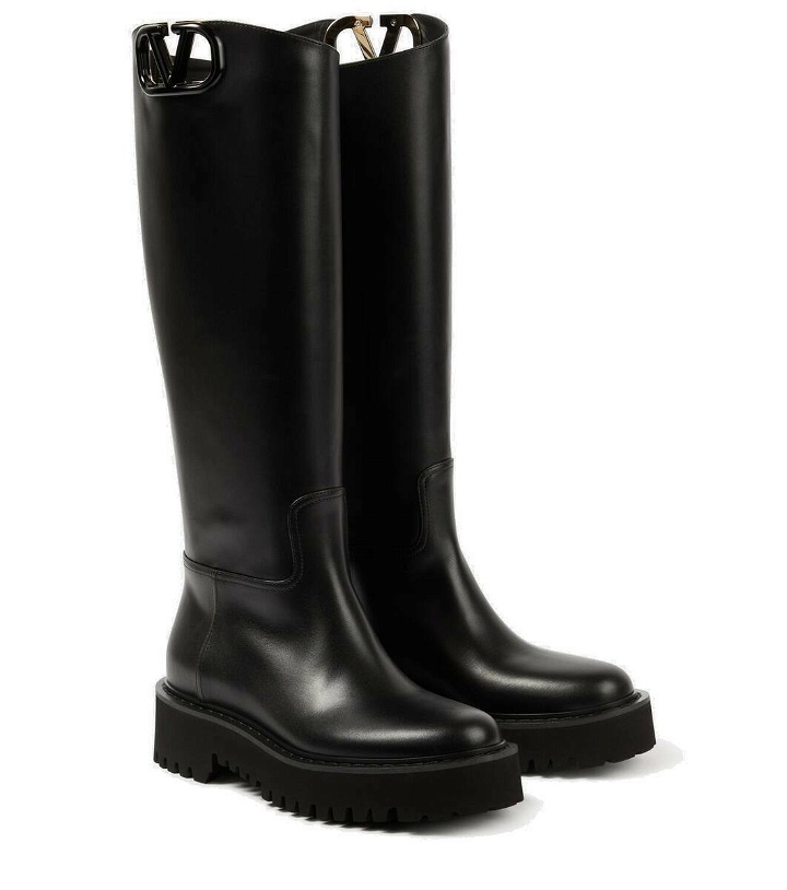 Photo: Valentino Garavani VLogo Signature leather rain boots