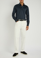 Aurélien Cotton-jersey Polo Shirt Navy