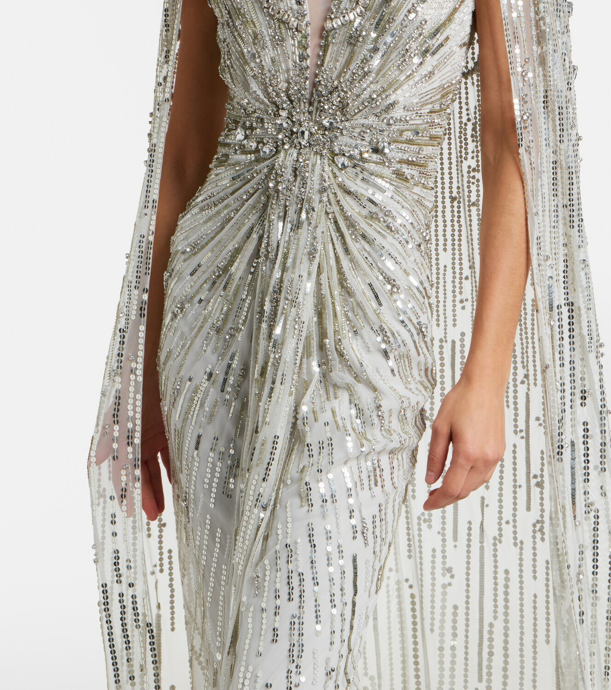 Jenny Packham Lotus Lady caped embellished gown
