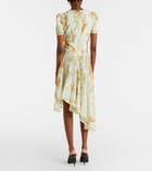 McQueen Floral asymmetric midi dress