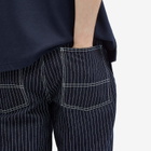 Uniform Bridge Men's Stripe Denim Fatigue Pants in Blue