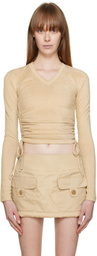 BONBOM Beige Hee Long Sleeve T-Shirt