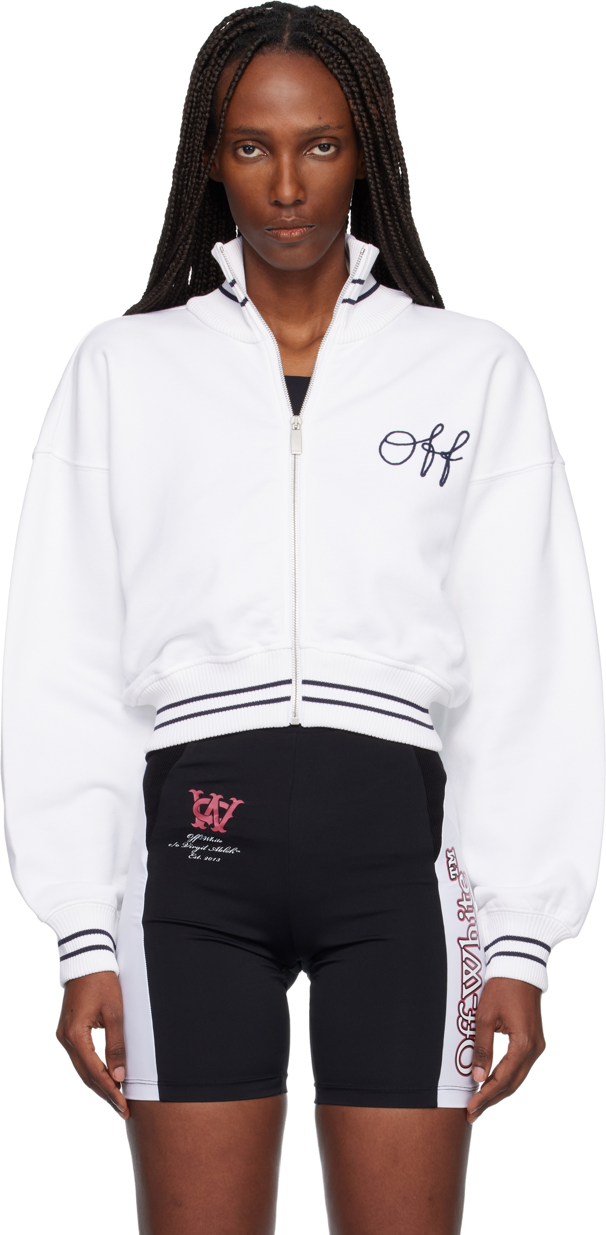 Off-White White Script Logo Regular Zip-Up Jacket