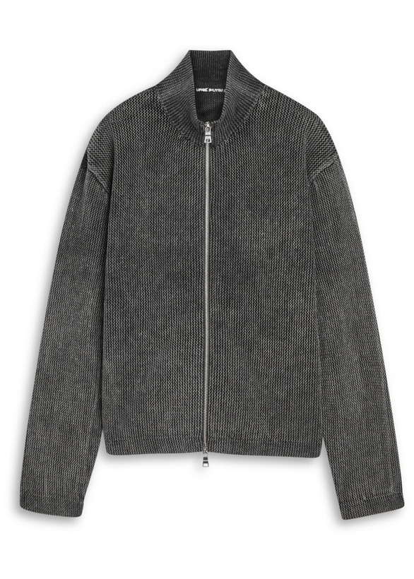 Photo: Mki Miyuki Zoku Pigment Open-knit Cotton Jacket Black