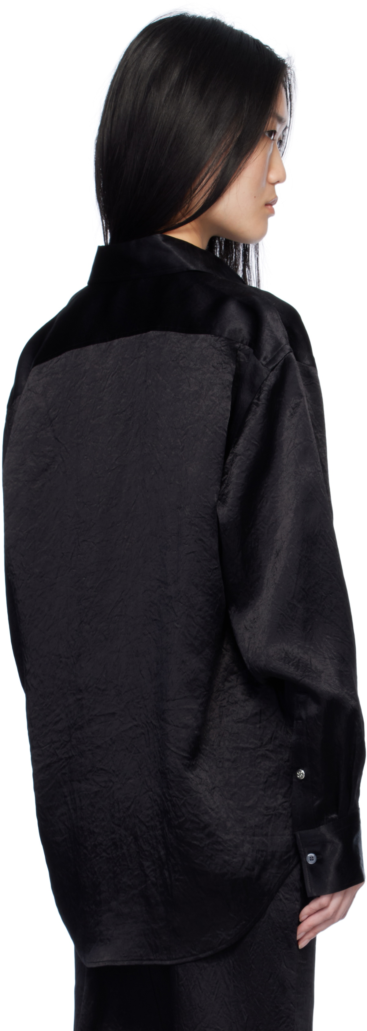 Filippa K Black Crinkle Shirt