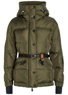 Moncler Salastrains Belted Padded Shell Jacket Green Dark