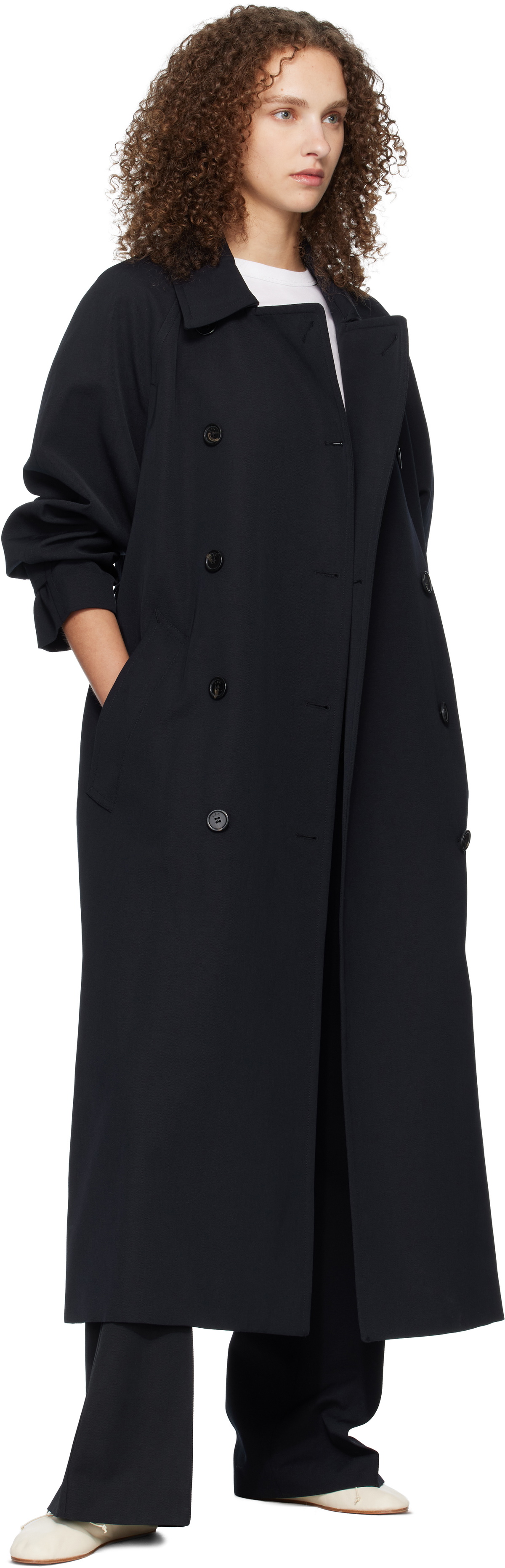 A.P.C. Navy Belted Trench Coat