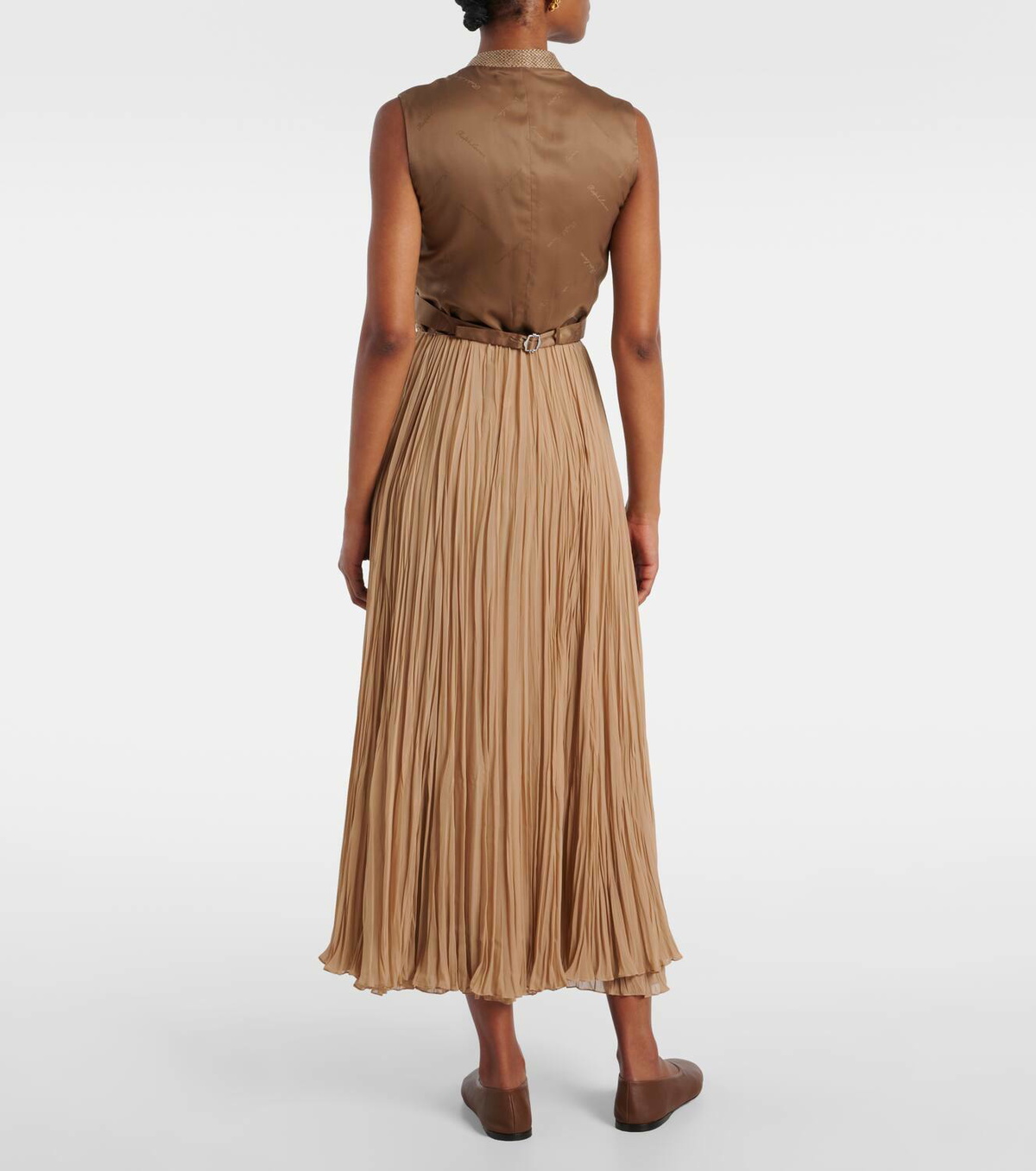 Ralph Lauren Collection Jordyn pleated chiffon maxi skirt