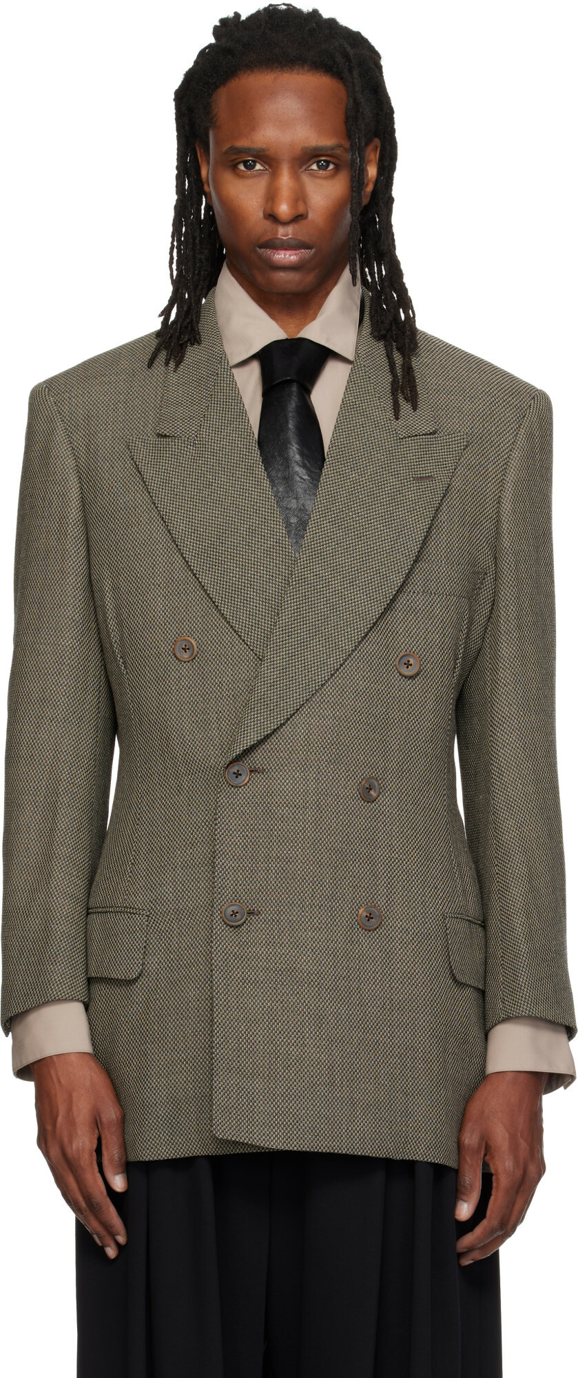 SOSHIOTSUKI Gray 80s Classic 6B Shaped Blazer