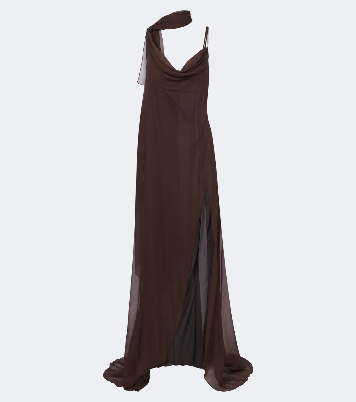 Blumarine Scarf-detail draped gown