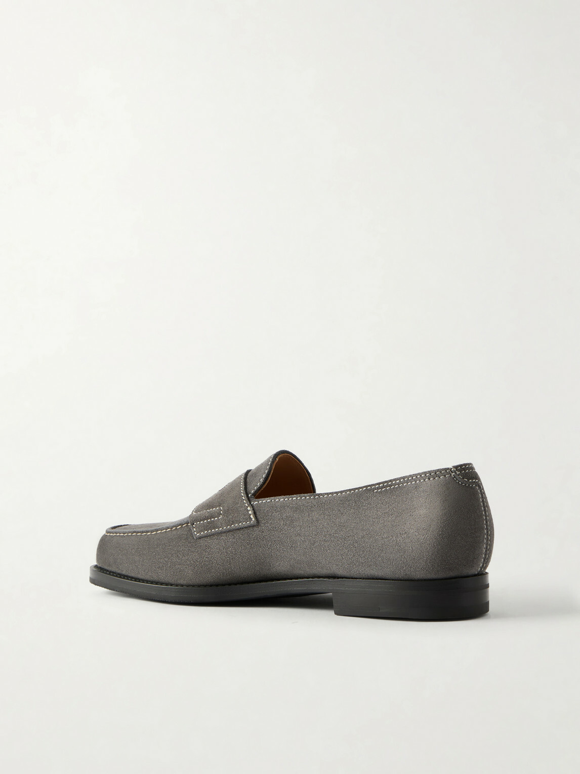 John Lobb - Lopez Suede Penny Loafers - Gray