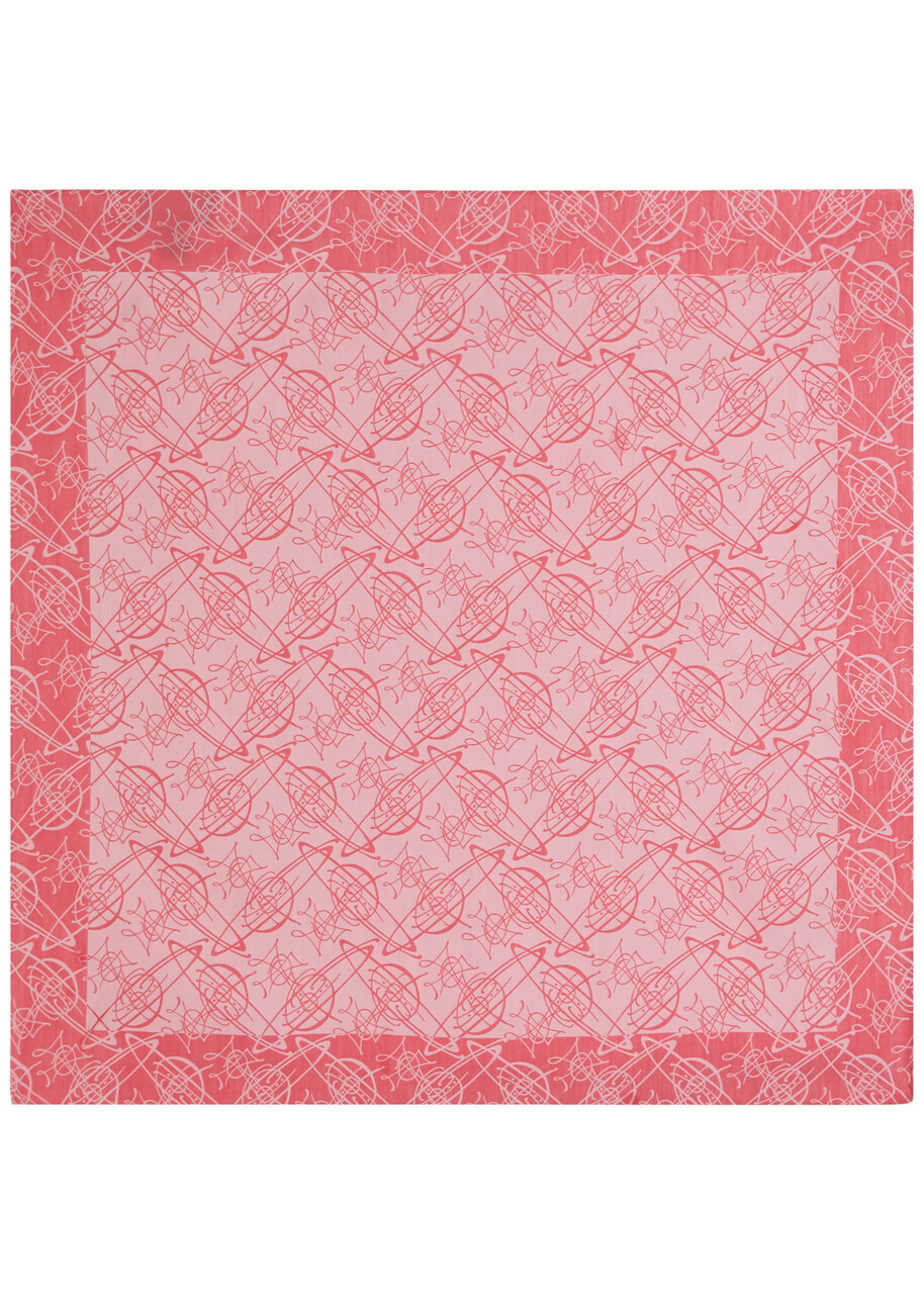 Vivienne Westwood Graffiti Logo-monogrammed Silk and Cotton-blend Scarf - Red - One Size