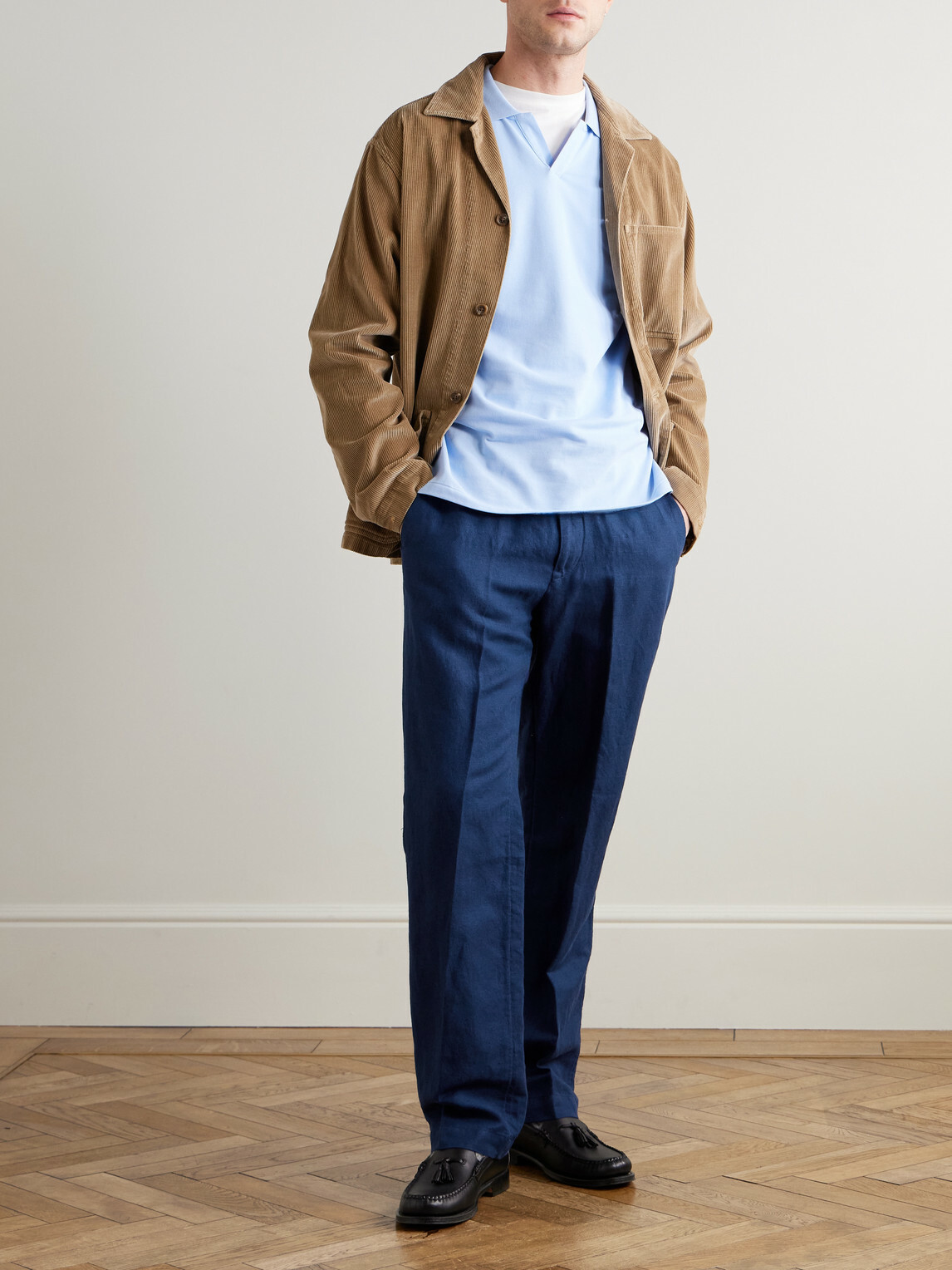 Polo Ralph Lauren - Straight-Leg Linen and Cotton-Blend Trousers - Blue