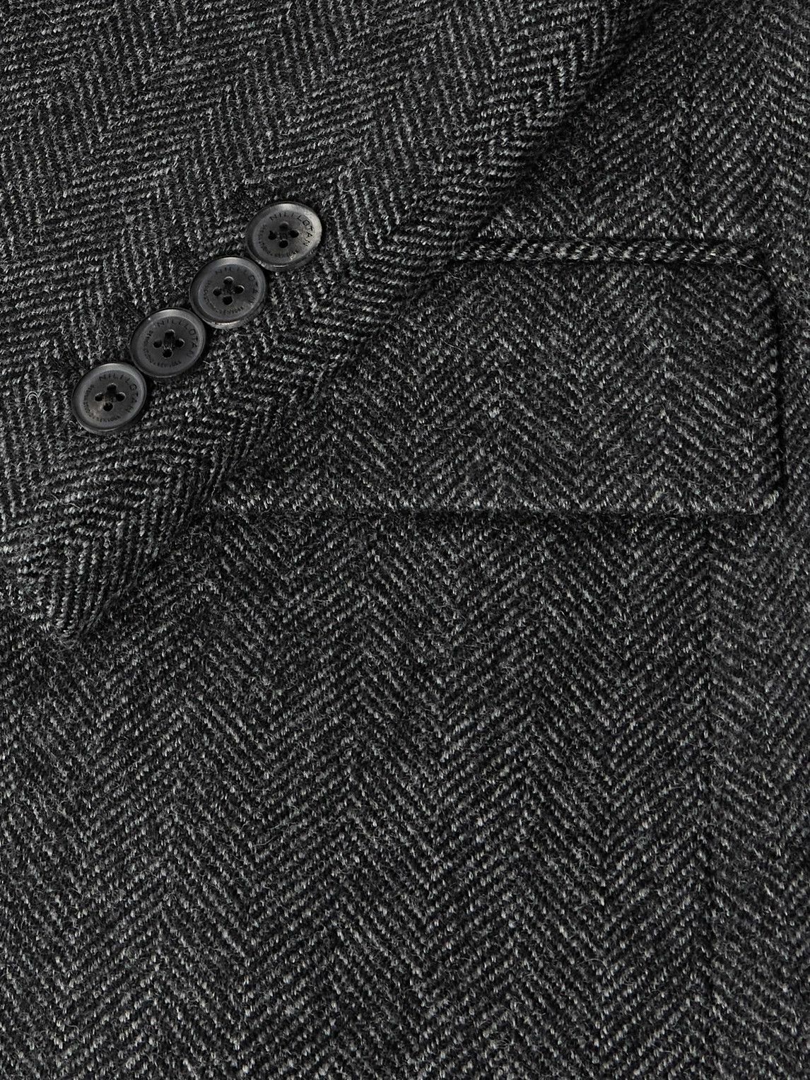 Nili Lotan - Roy Suede-Trimmed Herrinbone Wool Blazer - Unknown