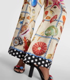 Dolce&Gabbana Capri printed silk satin palazzo pants