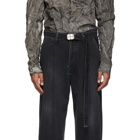 Doublet Black Cashmere Wide Tapered Jeans