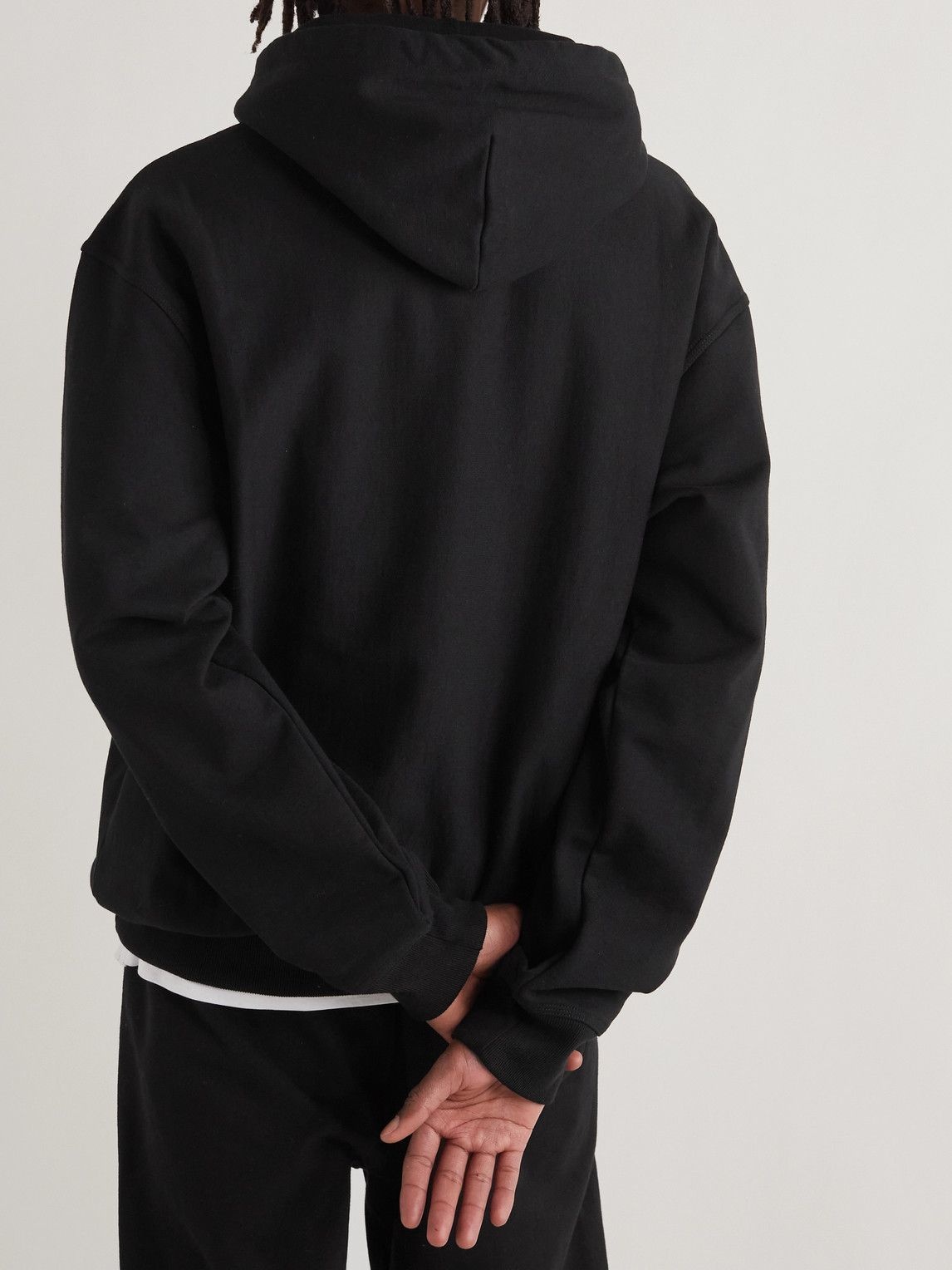 Stussy - Logo-Embroidered Cotton-Jersey Hoodie - Black Stussy