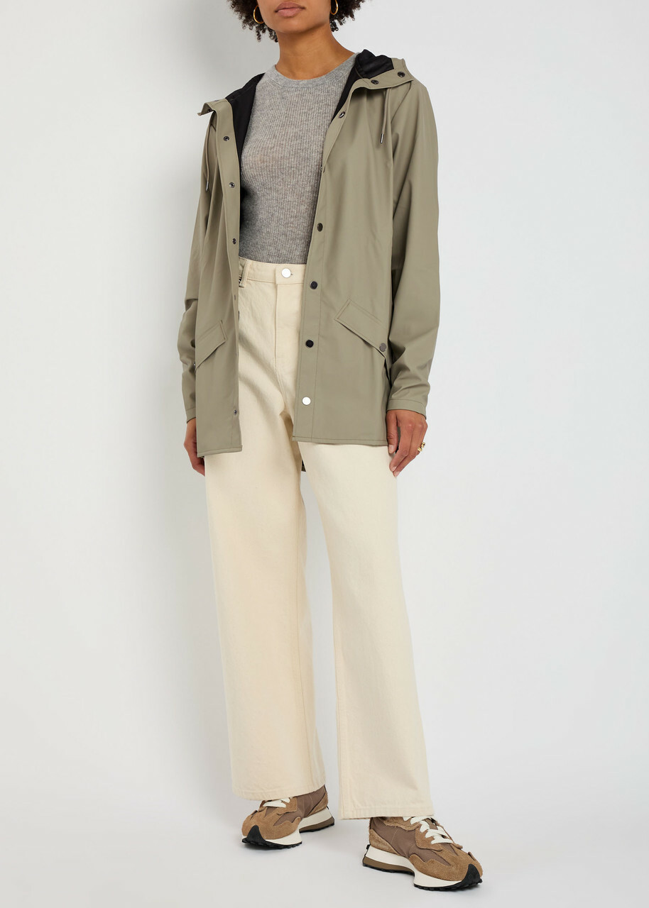 Rains W3 Hooded Rubberised Jacket Sage