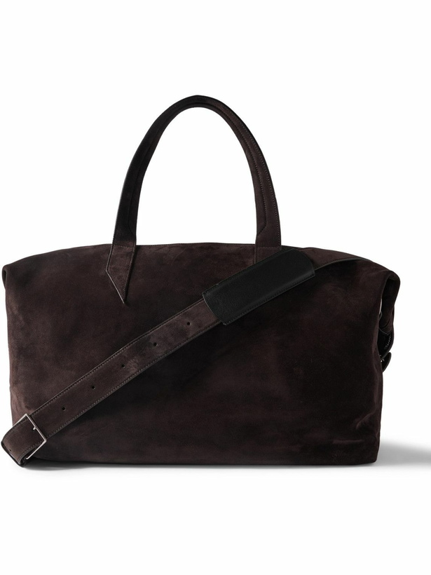 Photo: Métier - Nomad Leather-Trimmed Suede Weekend Bag