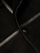 Drake's - HIM Leather-Trimmed Shearling Coat - Black