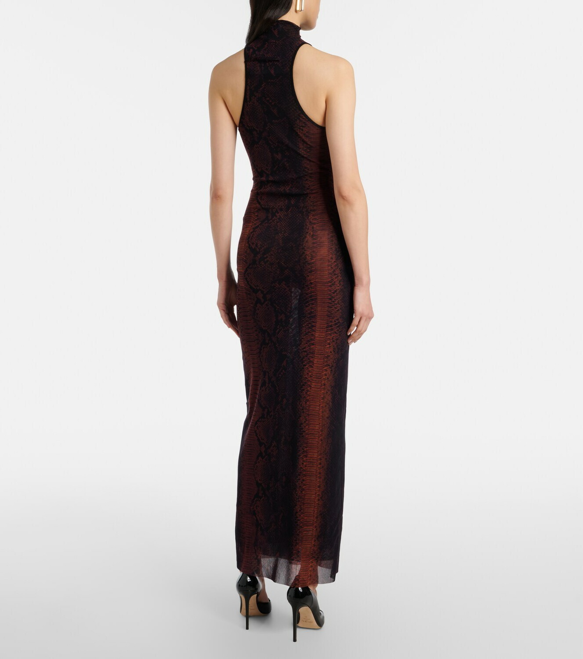 Jean Paul Gaultier Snake-effect halterneck gown