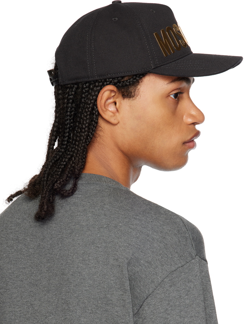 Moschino Black Canvas Cap