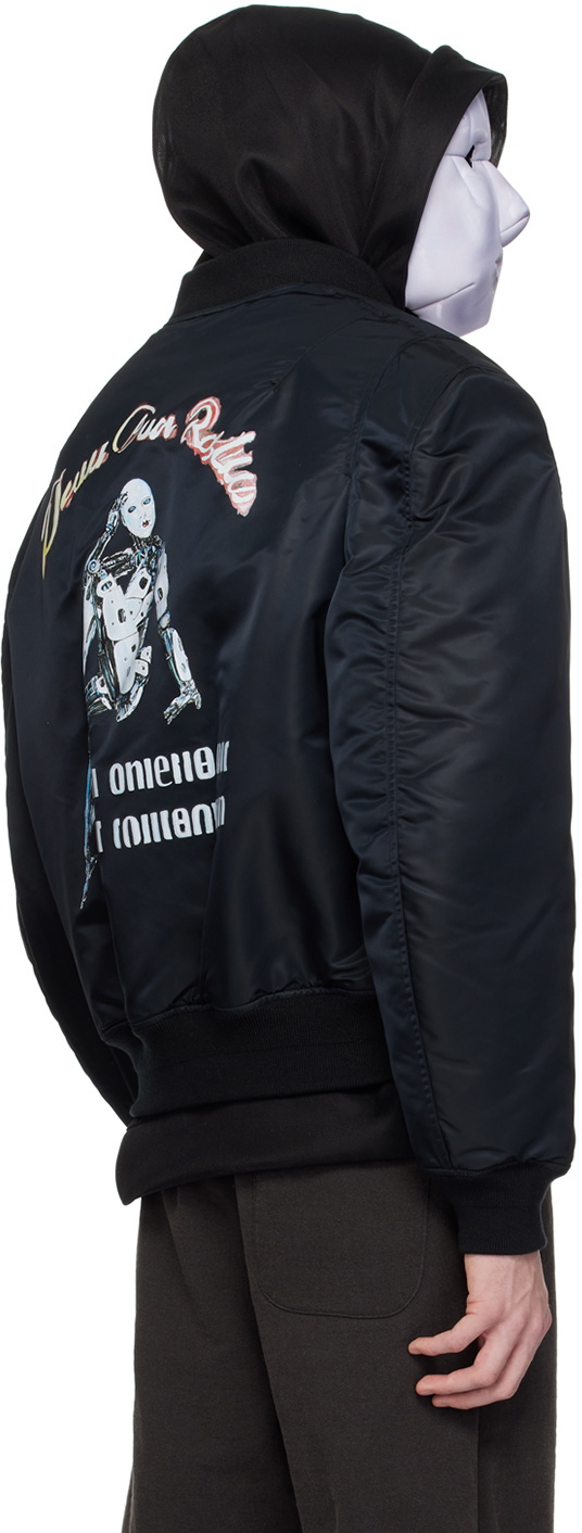 Doublet Black Robot Shoulder Bomber Jacket Doublet