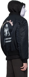 Doublet Black Robot Shoulder Bomber Jacket