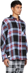 Charles Jeffrey Loverboy Black & Blue Fred Perry Edition Tartan Over Shirt