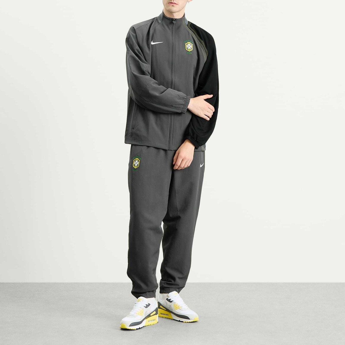 Nike Brazil Reissue Track Jacket in Grey/Yellow/White