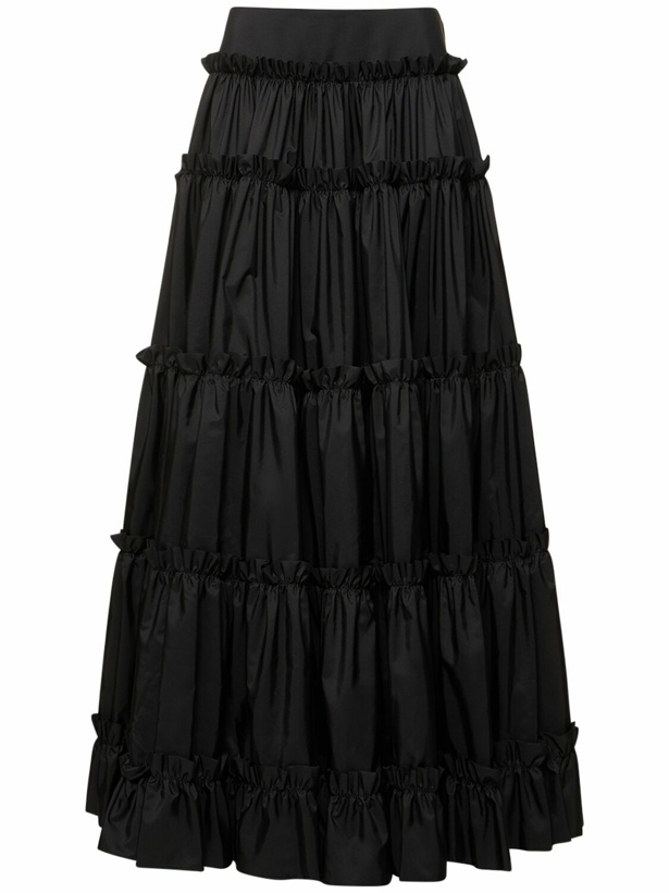 Photo: ROBERTO CAVALLI Solid Nylon Flared Mid Rise Maxi Skirt